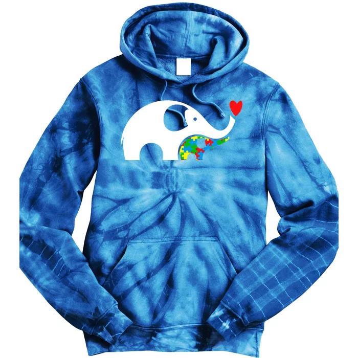 Autism Awareness Mother Baby Elephant Tie Dye Hoodie