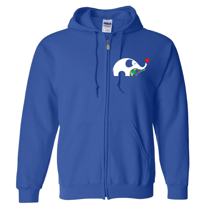 Autism Awareness Mother Baby Elephant Full Zip Hoodie