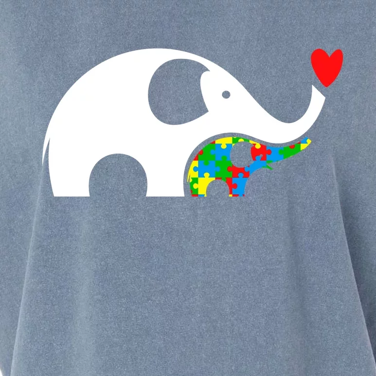 Autism Awareness Mother Baby Elephant Garment-Dyed Women's Muscle Tee