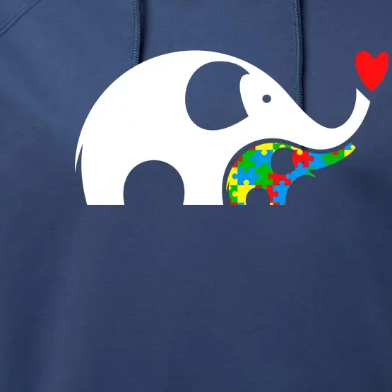 Autism Awareness Mother Baby Elephant Performance Fleece Hoodie