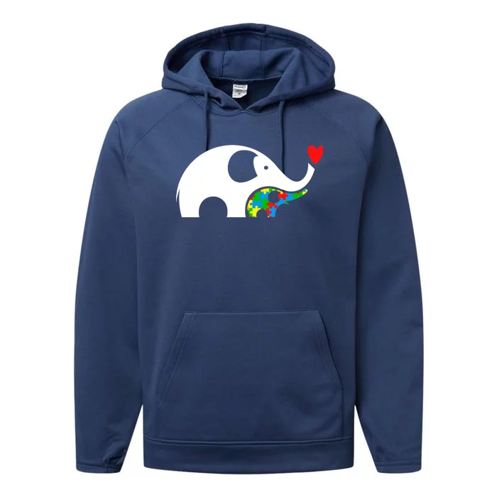 Autism Awareness Mother Baby Elephant Performance Fleece Hoodie