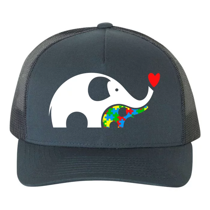 Autism Awareness Mother Baby Elephant Yupoong Adult 5-Panel Trucker Hat