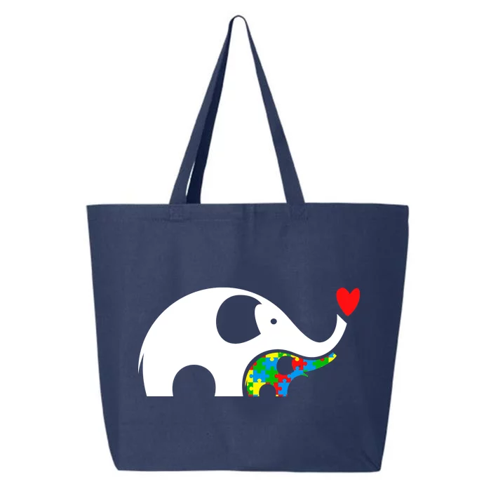 Autism Awareness Mother Baby Elephant 25L Jumbo Tote