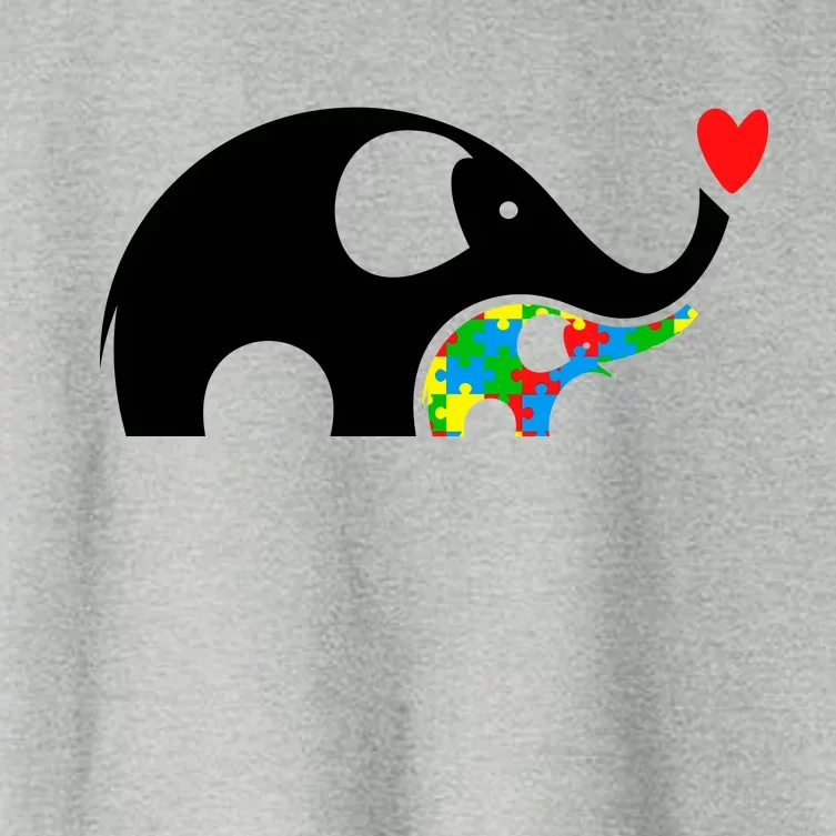 Autism Awareness Mother Baby Elephant Women's Crop Top Tee