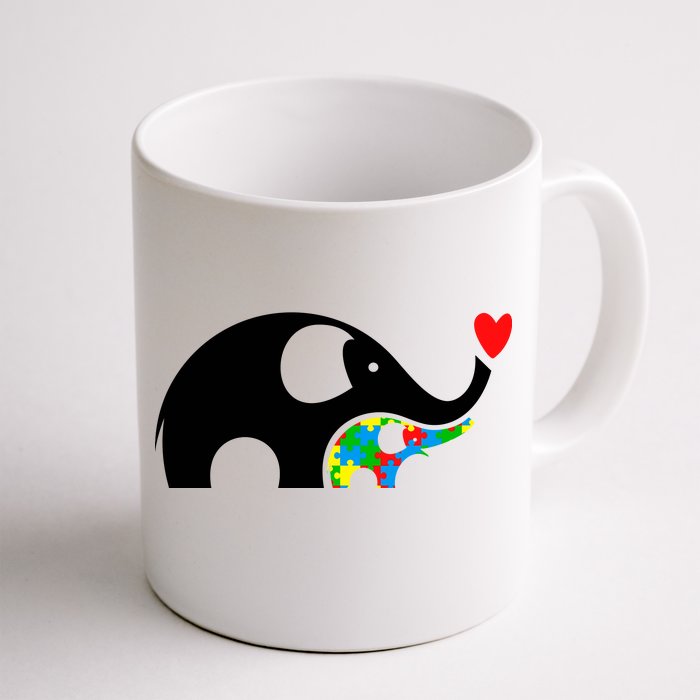 Autism Awareness Mother Baby Elephant Front & Back Coffee Mug