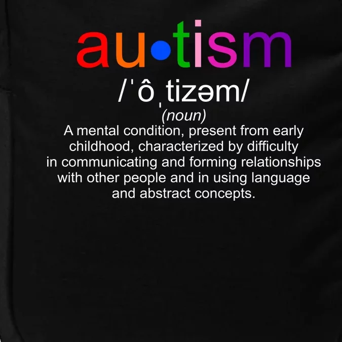 Autism Awareness Noun Definition Impact Tech Backpack