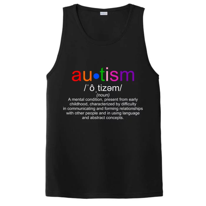 Autism Awareness Noun Definition Performance Tank