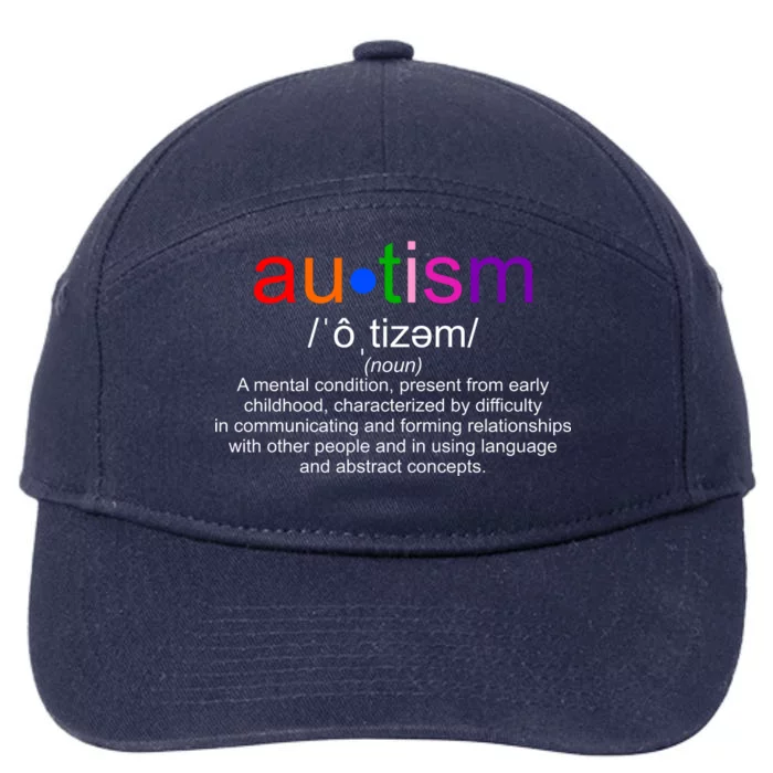 Autism Awareness Noun Definition 7-Panel Snapback Hat