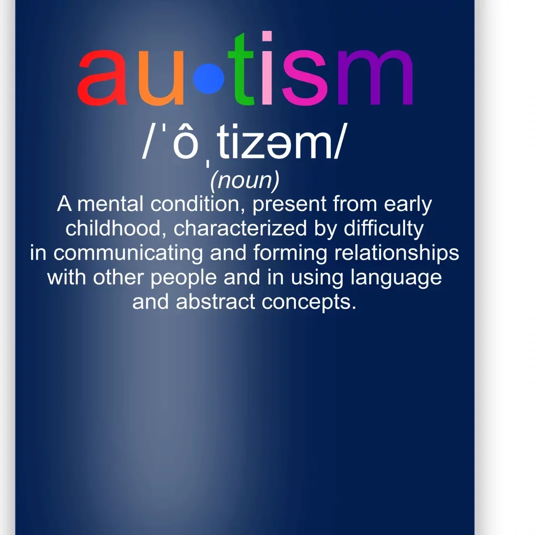 Autism Awareness Noun Definition Poster