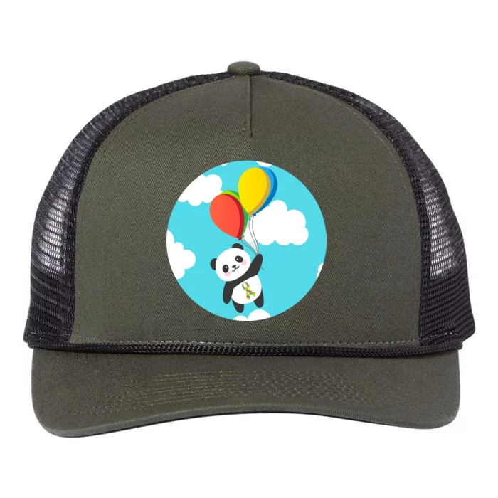 Autism Awareness Panda Bear Retro Rope Trucker Hat Cap