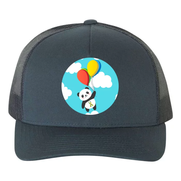 Autism Awareness Panda Bear Yupoong Adult 5-Panel Trucker Hat