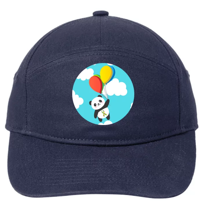 Autism Awareness Panda Bear 7-Panel Snapback Hat