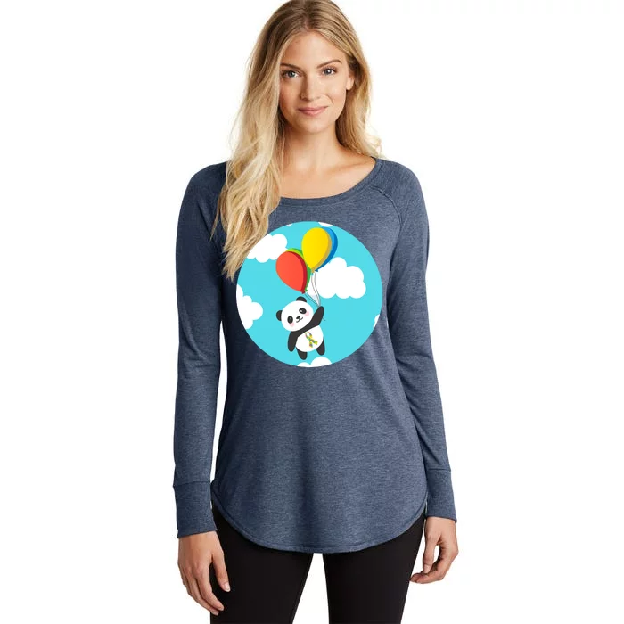 Autism Awareness Panda Bear Women's Perfect Tri Tunic Long Sleeve Shirt