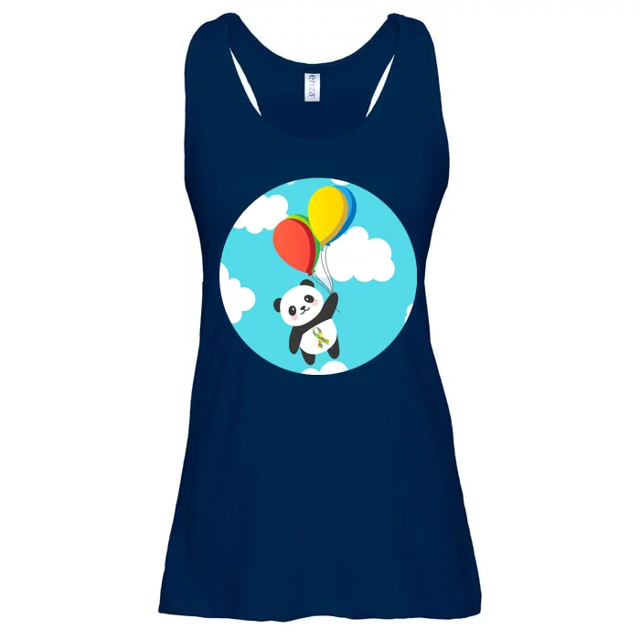 Autism Awareness Panda Bear Ladies Essential Flowy Tank