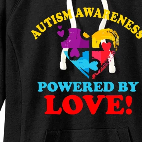 Autism Awareness Powered By Love Puzzle Heart Women's Fleece Hoodie