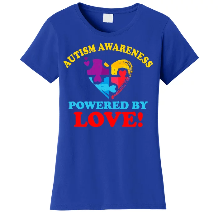 Autism Awareness Powered By Love Puzzle Heart Women's T-Shirt