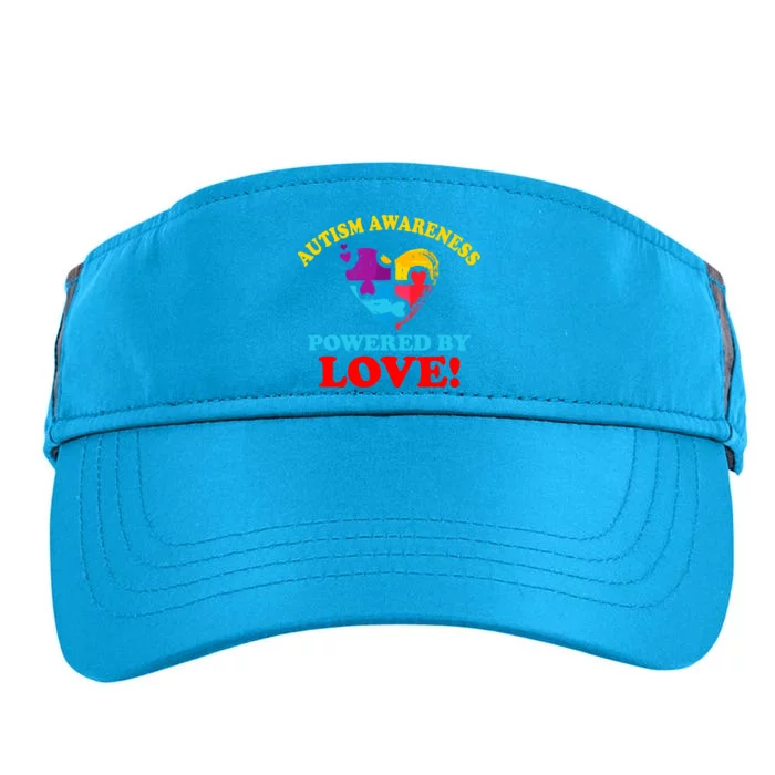 Autism Awareness Powered By Love Puzzle Heart Adult Drive Performance Visor