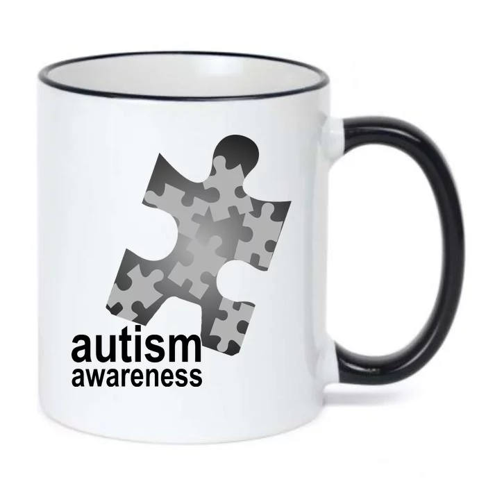 Autism Awareness Puzzle Black Color Changing Mug