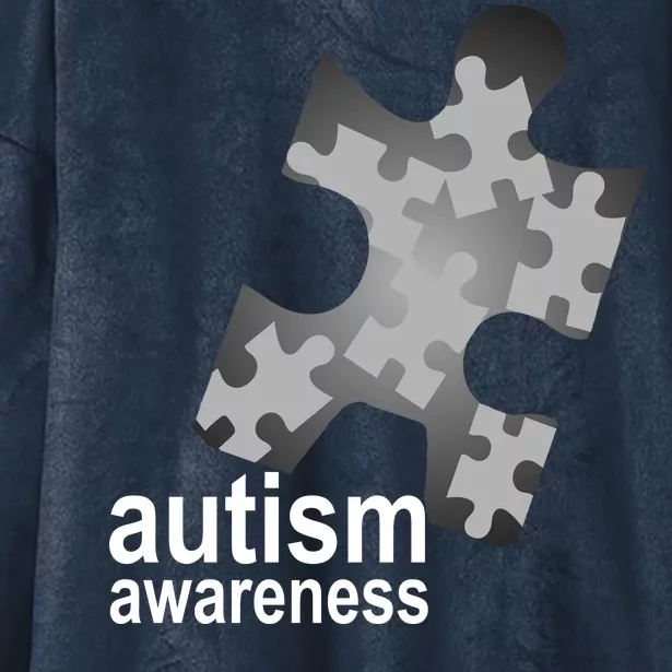 Autism Awareness Puzzle Hooded Wearable Blanket