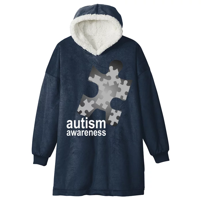 Autism Awareness Puzzle Hooded Wearable Blanket