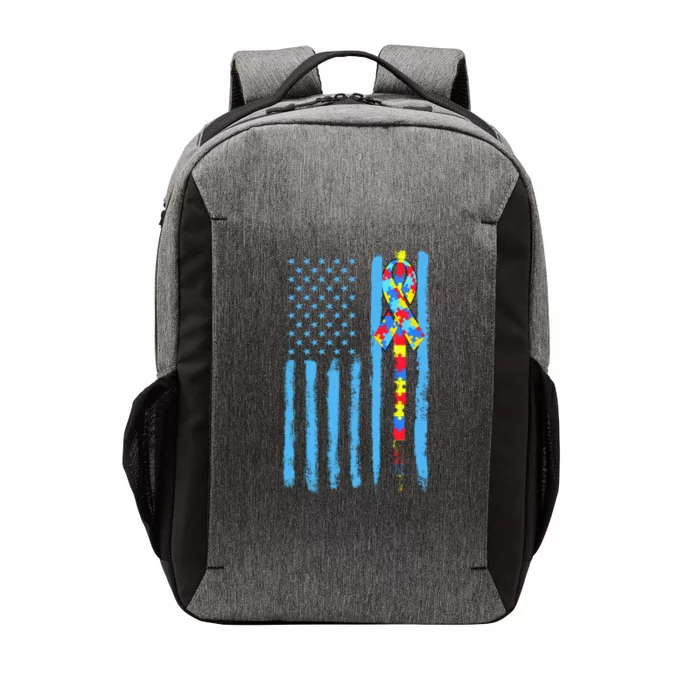 Autism Awareness Puzzle American Flag Vector Backpack