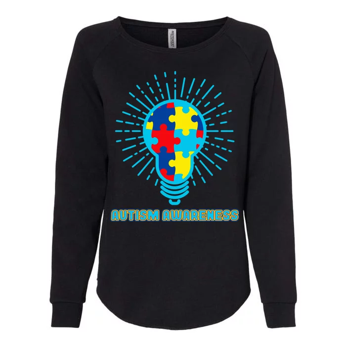 Autism Awareness Puzzle Light Bulb Womens California Wash Sweatshirt