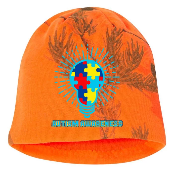 Autism Awareness Puzzle Light Bulb Kati - Camo Knit Beanie