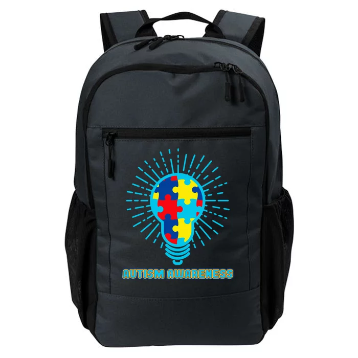 Autism Awareness Puzzle Light Bulb Daily Commute Backpack