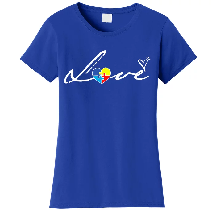 Autism Awareness Puzzle Piece Heart Women's T-Shirt