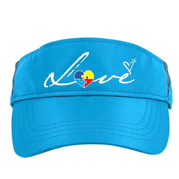 Autism Awareness Puzzle Piece Heart Adult Drive Performance Visor