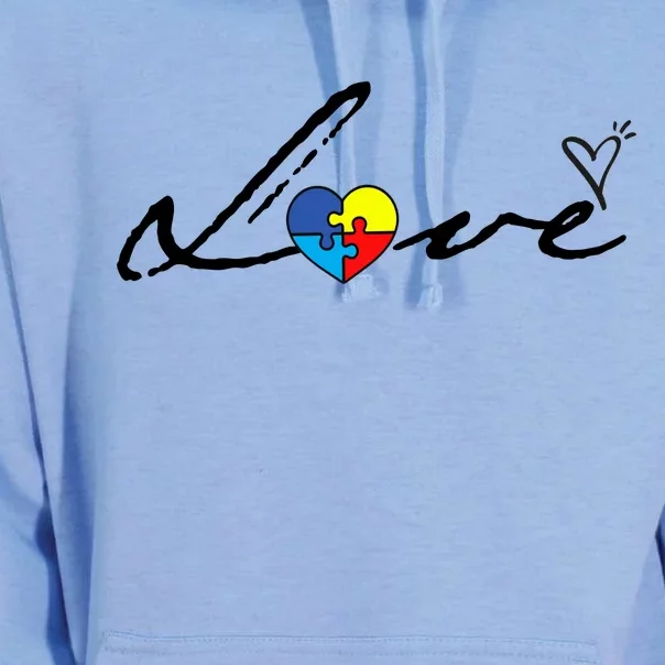 Autism Awareness Puzzle Piece Heart Unisex Surf Hoodie