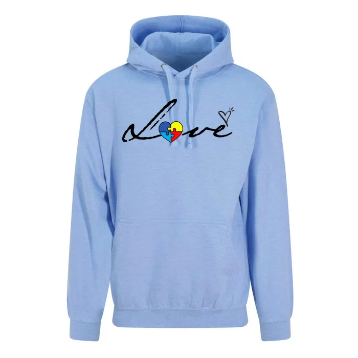 Autism Awareness Puzzle Piece Heart Unisex Surf Hoodie