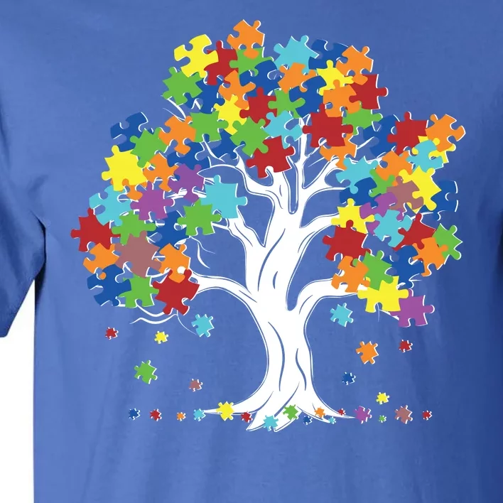 Autism Awareness Puzzle Piece Tree Tall T-Shirt