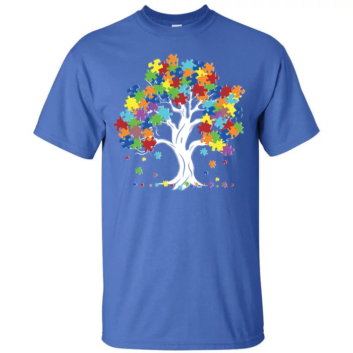 Autism Awareness Puzzle Piece Tree Tall T-Shirt