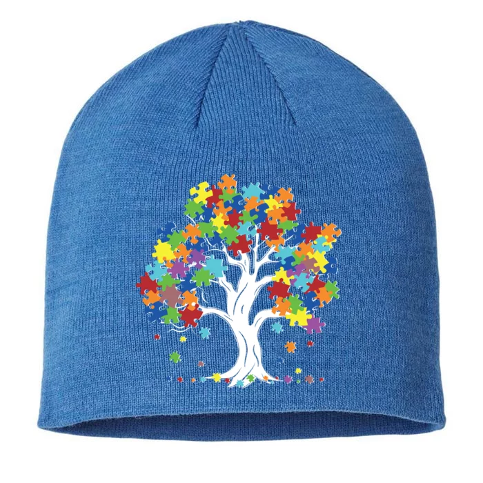 Autism Awareness Puzzle Piece Tree 8 1/2in Sustainable Knit Beanie