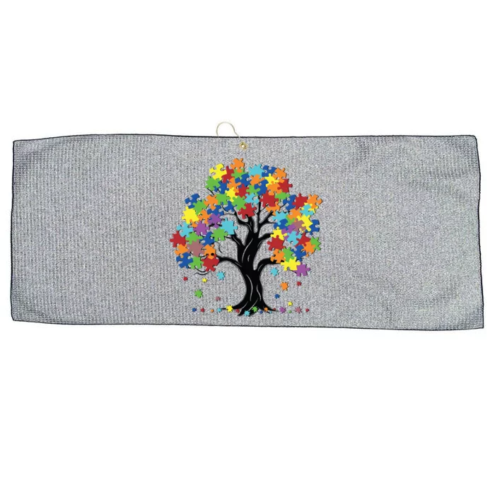 Autism Awareness Puzzle Piece Tree Large Microfiber Waffle Golf Towel