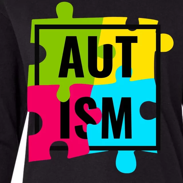 Autism Awareness Puzzle Pieces Womens Cotton Relaxed Long Sleeve T-Shirt