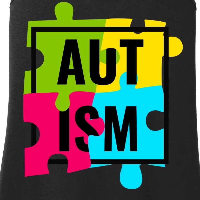 Autism Awareness Puzzle Pieces Ladies Essential Tank