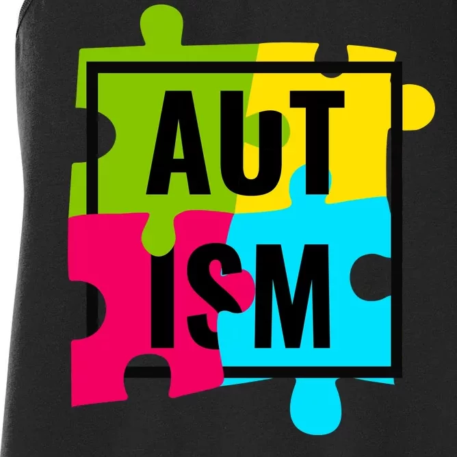 Autism Awareness Puzzle Pieces Women's Racerback Tank