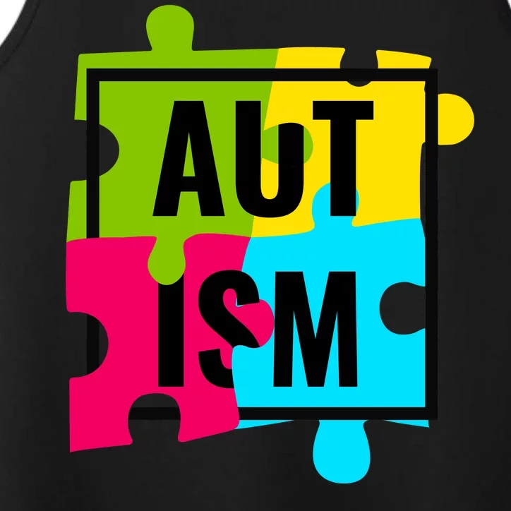 Autism Awareness Puzzle Pieces Performance Tank