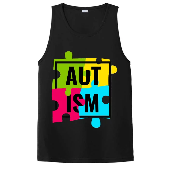 Autism Awareness Puzzle Pieces Performance Tank