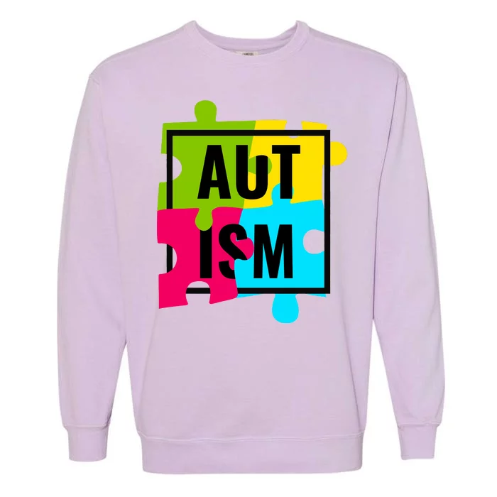 Autism Awareness Puzzle Pieces Garment-Dyed Sweatshirt