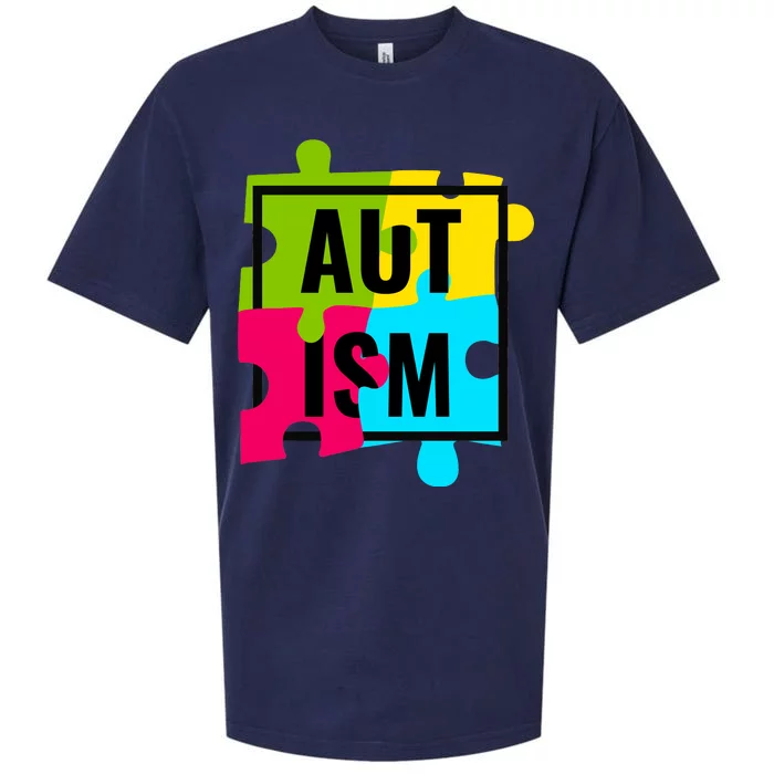 Autism Awareness Puzzle Pieces Sueded Cloud Jersey T-Shirt