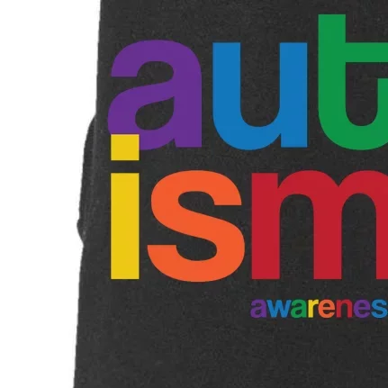 Autism Awareness Rainbow Letters Doggie 3-End Fleece Hoodie