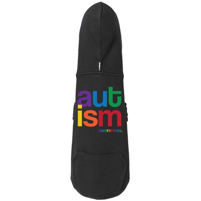 Autism Awareness Rainbow Letters Doggie 3-End Fleece Hoodie