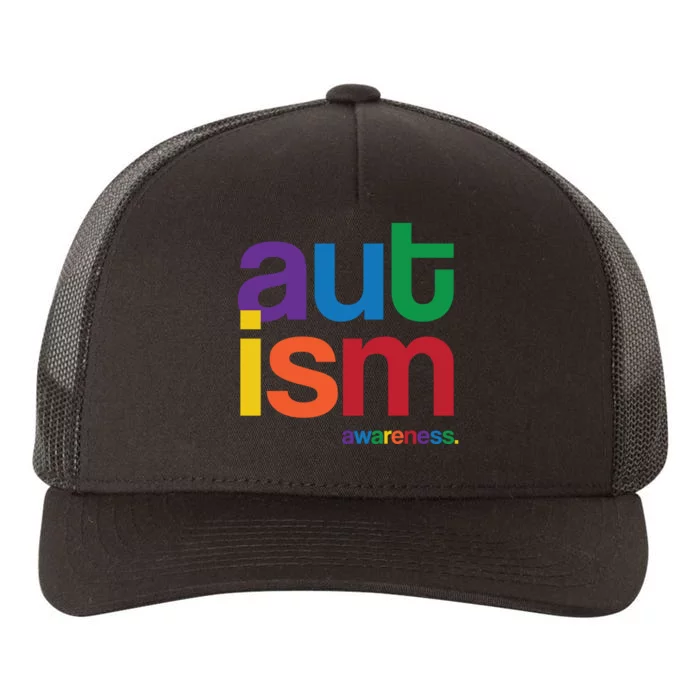 Autism Awareness Rainbow Letters Yupoong Adult 5-Panel Trucker Hat