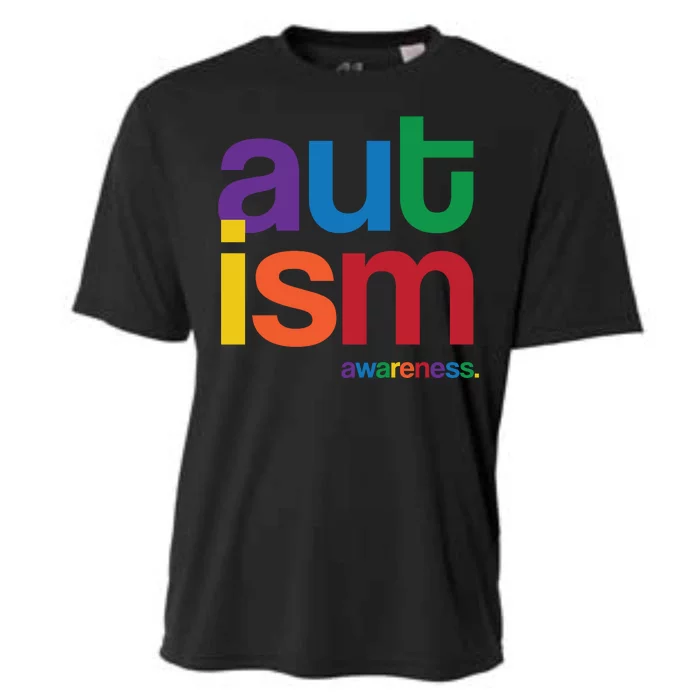 Autism Awareness Rainbow Letters Cooling Performance Crew T-Shirt