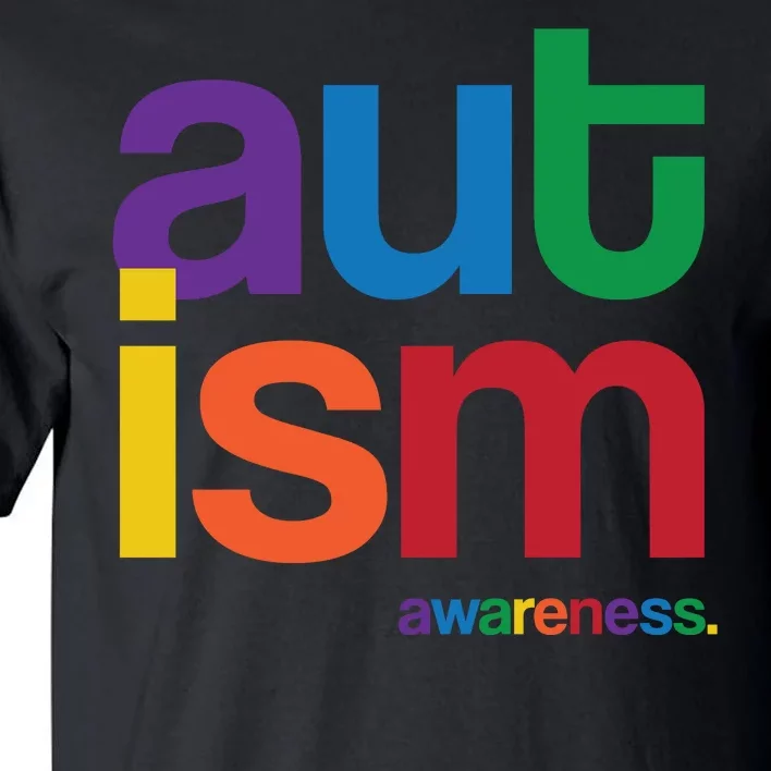 Autism Awareness Rainbow Letters Tall T-Shirt