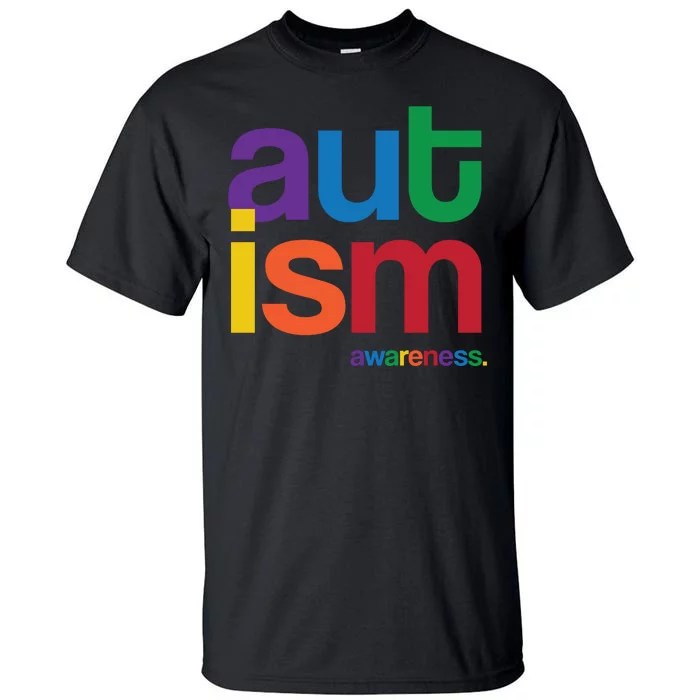 Autism Awareness Rainbow Letters Tall T-Shirt