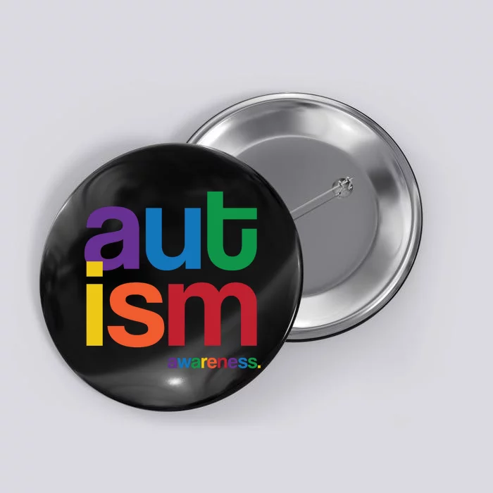 Autism Awareness Rainbow Letters Button